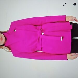 TED BAKER: NWT gorgeous bright rose pink cashmere wool blend Elethea coat
